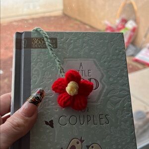 Red Flower Bookmark/bag charm